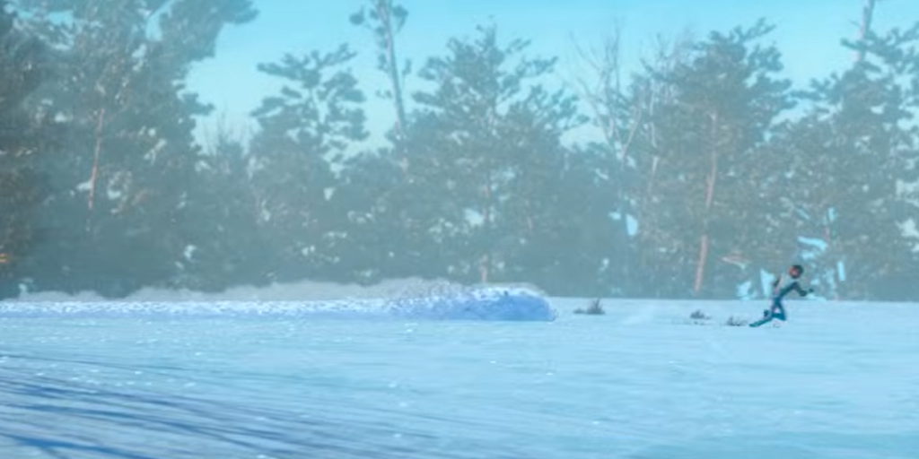 The monster burrowing through the snow.